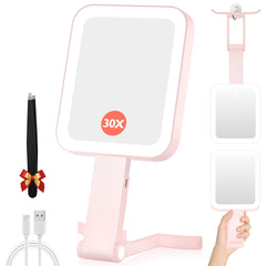 Gomipuru miroir voyage 1X et 30X pour retouches précises du maquillage