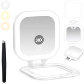 Miroir GOMIPURU de voyage lumineux avec 1x/30x pour précision maquillage.