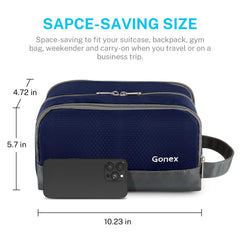 Gonex trousse toilette nylon maillage zippé pour petits accessoires visibles.
