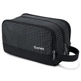 Gonex sac de toilette noir ouvert pour un accès rapide à vos accessoires.