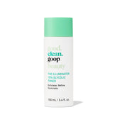 good.clean.goop tonique glycolique 10% en flacon, exfoliation douce pour teint homogène.