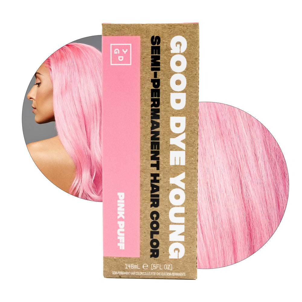Good Dye Young Rose Puff emballage – couleur vive prête à application, sans cruauté