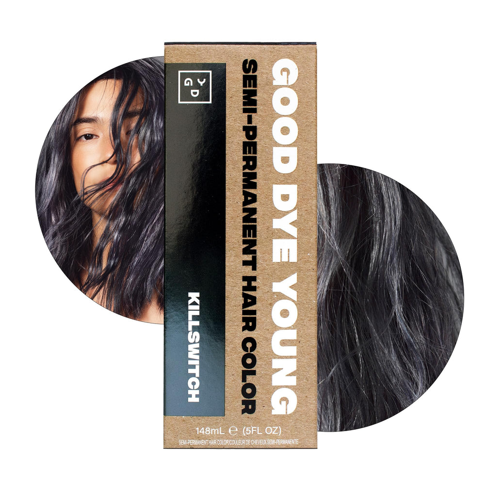 Bouteille Good Dye Young Killswitch gris, couleur semi-permanente avec protection UV.
