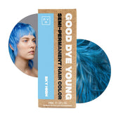 Good Dye Young Sky High Dye bouteille: couleur bleu vif, application fluide et temporaire.