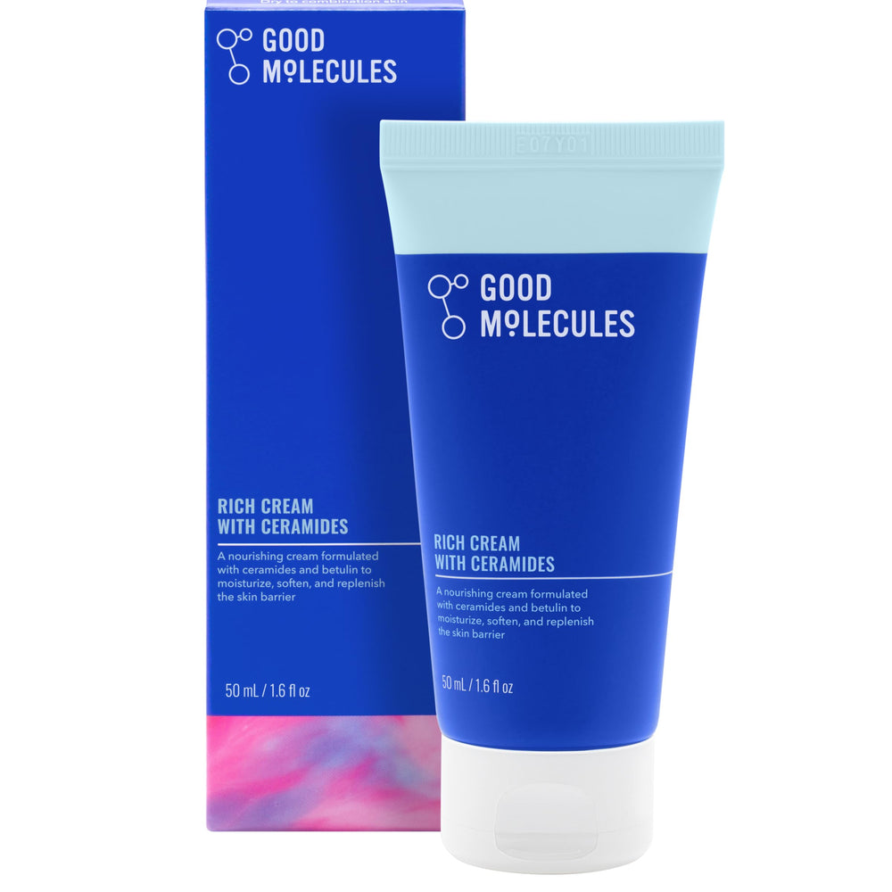 Good Molecules Crème riche céramides – bouteille, hydratation durable pour peau sèche.