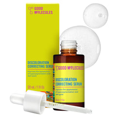 Good Molecules Discoloration Correcting Serum — bouteille-pompe, absorption rapide et teint plus uniforme.