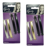 Barrettes GOODY bombées métalliques pour une coiffure élégante avec fixation fiable.