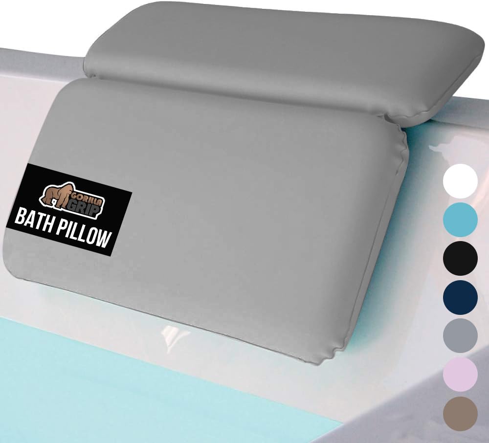 GORILLA GRIP: coussin bain ventouses pour maintien sûr sur baignoire lisse.