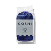 Éponge exfoliante GOSHI indigo bleu prête pour la douche et l'exfoliation