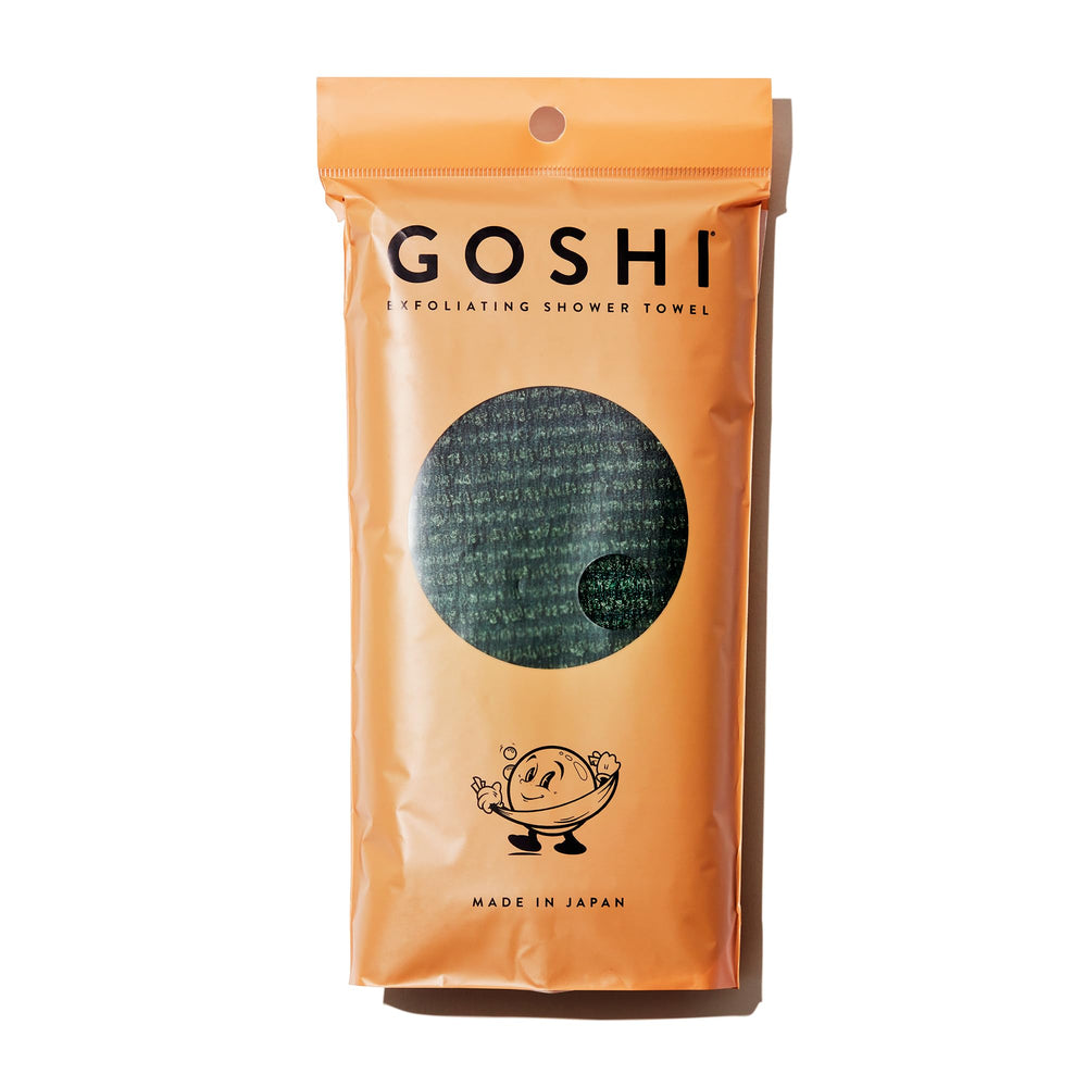 GOSHI serviette exfoliante: avant, surface généreuse pour zones difficiles