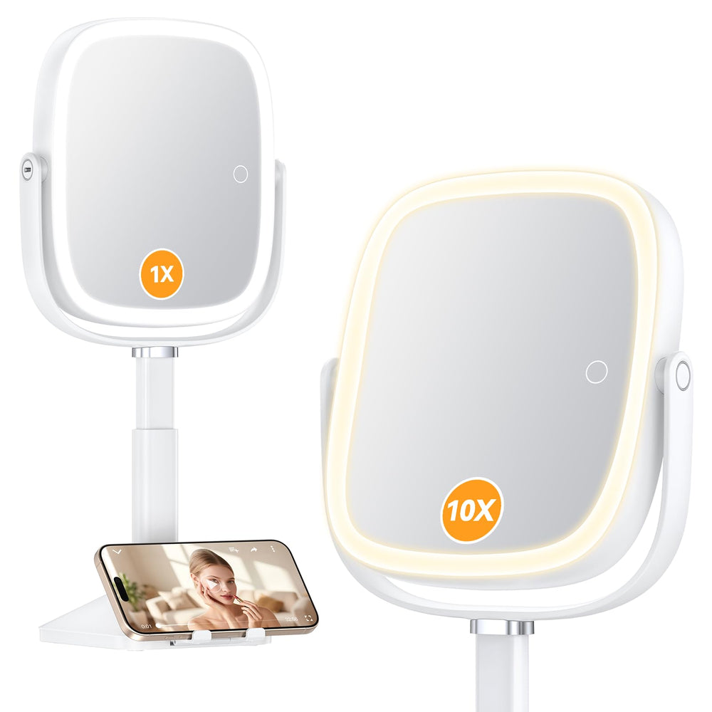 Gospire miroir-bureau rectangulaire avec lumière, reflet flatteur pour le maquillage