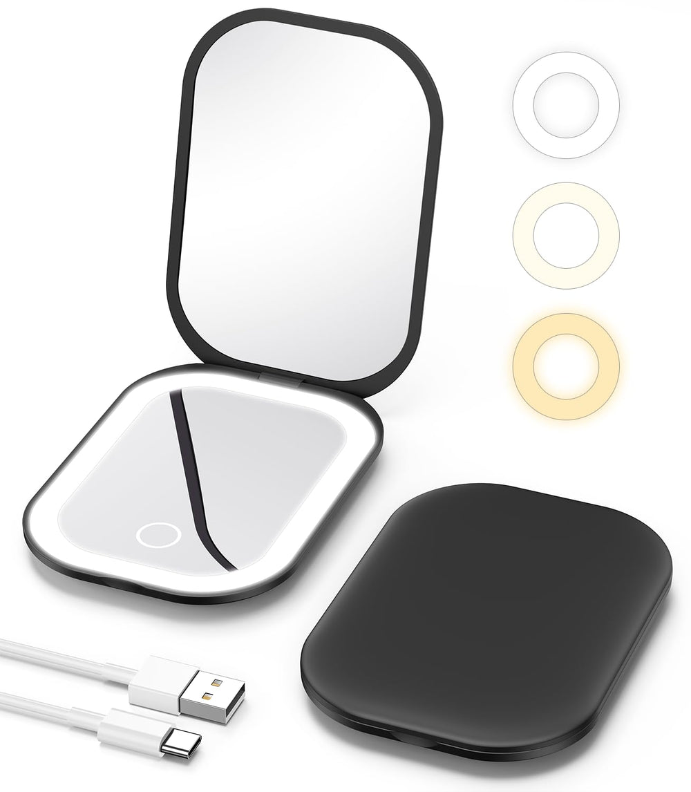 Miroir Gospire éclairé 1X/3X, maquillage précis.