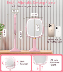 Miroir Gospire rectangle 8,5x7,4 pouces sur table, pratique pour routine beauté