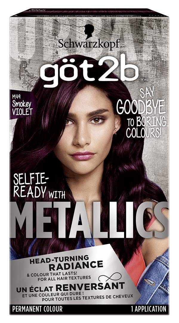Got2b Metallics Smoky Violet — tube couleur pour une teinte métallique intense et durable.