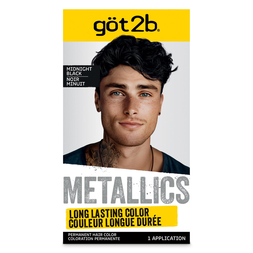 got2b Metallics - bouteille montrant la teinte noir métallisée et l’éclat attendu