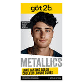 got2b Metallics - bouteille montrant la teinte noir métallisée et l’éclat attendu