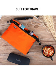 GOX pochette toilette homme, organisation interne elastiques visibles, rangement rapide des accessoires