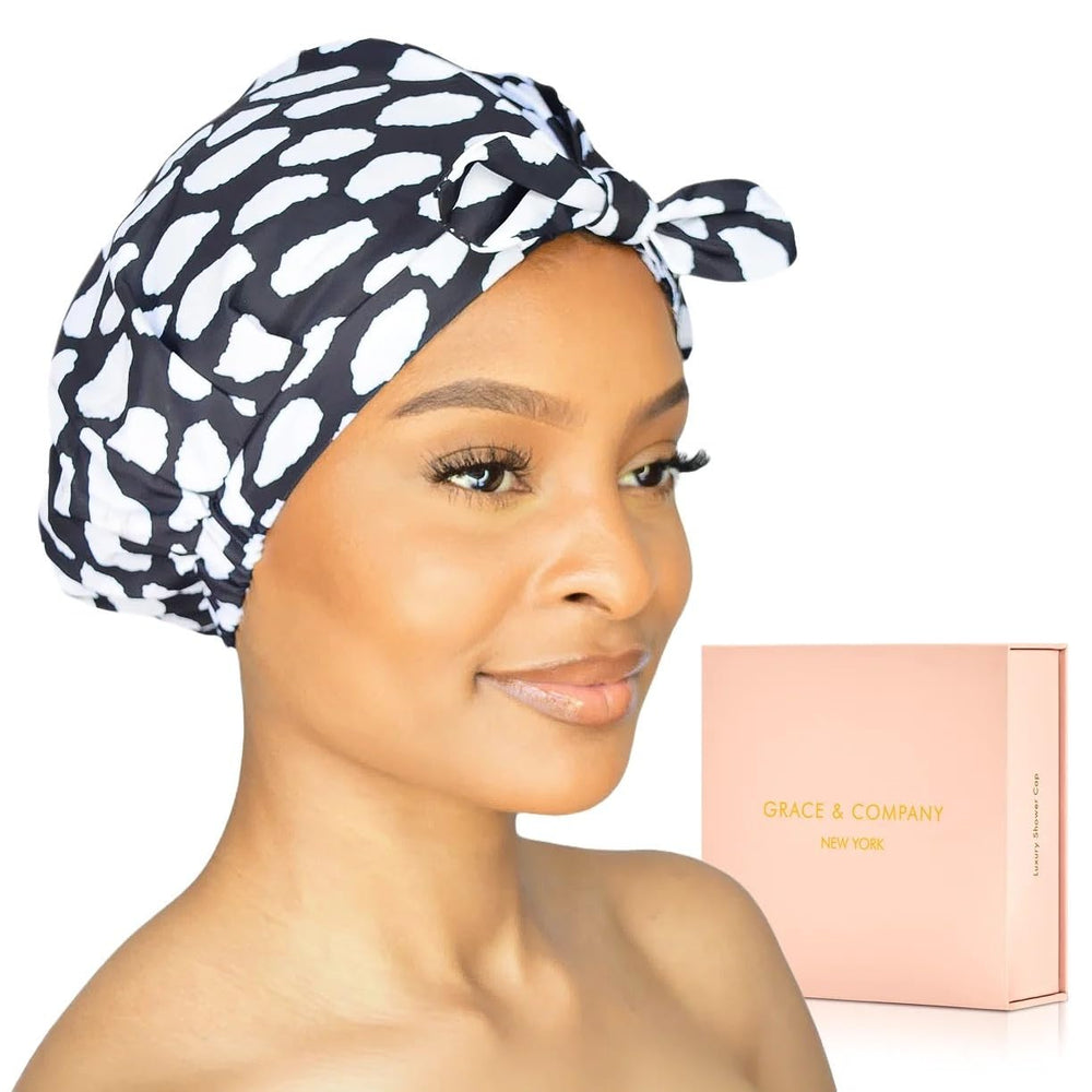 GRACE & COMPANY Casablanca bonnet de douche emballage élégant, idée cadeau pratique.