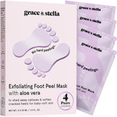 Grace & Stella masque-pieds-peel: emballage Lavande, soin facile et relaxant.
