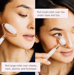 Grace & Stella rouleau visage rose quartz pour drainage lymphatique
