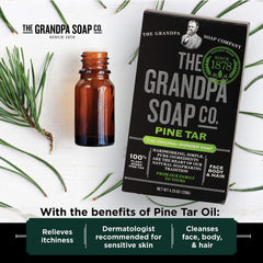 The Grandpa Soap Company Pine Tar Bar texture douce prête à l’emploi
