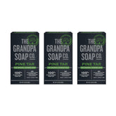 The Grandpa Soap Company Pine Tar Bar emballage: rituel quotidien pratique.
