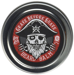 Grave Before Shave: baume barbe Bay Rum dans son pot rond.
