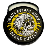 Grave Before Shave Beurre barbe Teakwood dans son pot, soin nourrissant et facile d’application.