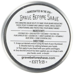 Texture du baume Grave Before Shave, application facile et hydratation durable pour la barbe.