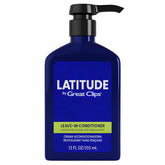Flacon LATITUDE de Great Clips, soin sans rinçage hydratant pour cheveux.