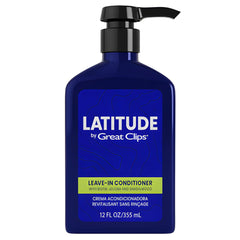 Flacon LATITUDE de Great Clips, soin sans rinçage hydratant pour cheveux.