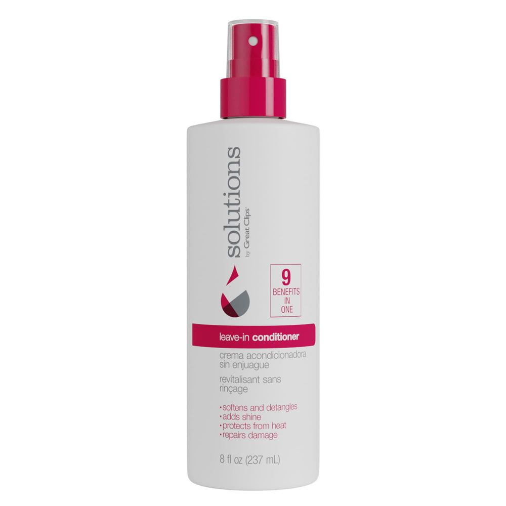Great Clips Nourishing Leave-In Conditioner bottle dispensing for easy detangling and hydration