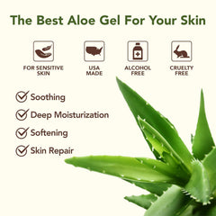 Green Leaf Naturals Gel Aloe pur, texture soyeuse prête à l’application.