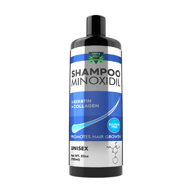 GREEN ROYALTY Minoxidil Shampoing – bouteille qui se verse, soin profond du cuir chevelu.