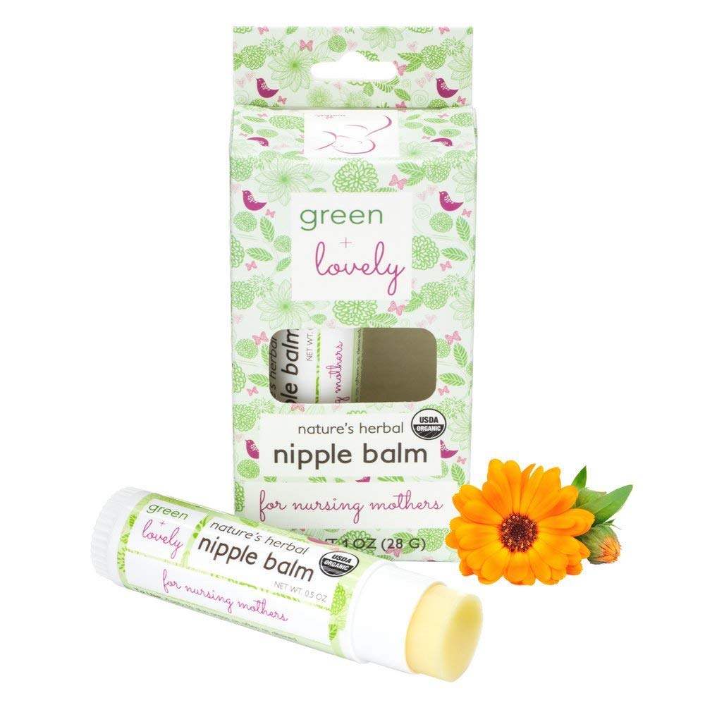 Green+Lovely baume tétons en tube, application pratique pendant l’allaitement.