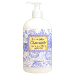 Lotion Greenwich Bay au karité et parfum lavande-camomille sur peau nourrie.