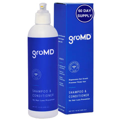GroMD Shampoing Biotine: bouteille de 10oz pour cheveux plus forts et épais.