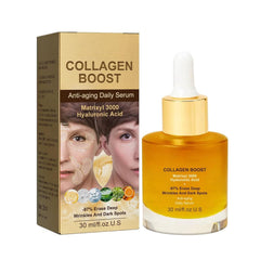 Grospe Collagen Boost Serum, bouteille-pompe, facile à appliquer au quotidien.