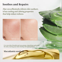Grospe Gel Aloe Vera visuel après-soleil : sensation fraîche et relief des rougeurs.