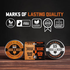Application du baume GROW ALPHA BEARD sur barbe, texture soyeuse
