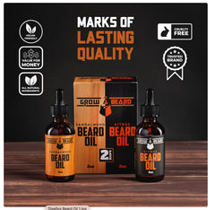 GROW ALPHA BEARD flacon huile barbe citrus, hydratation légère et parfum frais