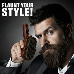 Peigne à barbe Grow Alpha Beard en bois à dents doubles, démêler sans accrocher