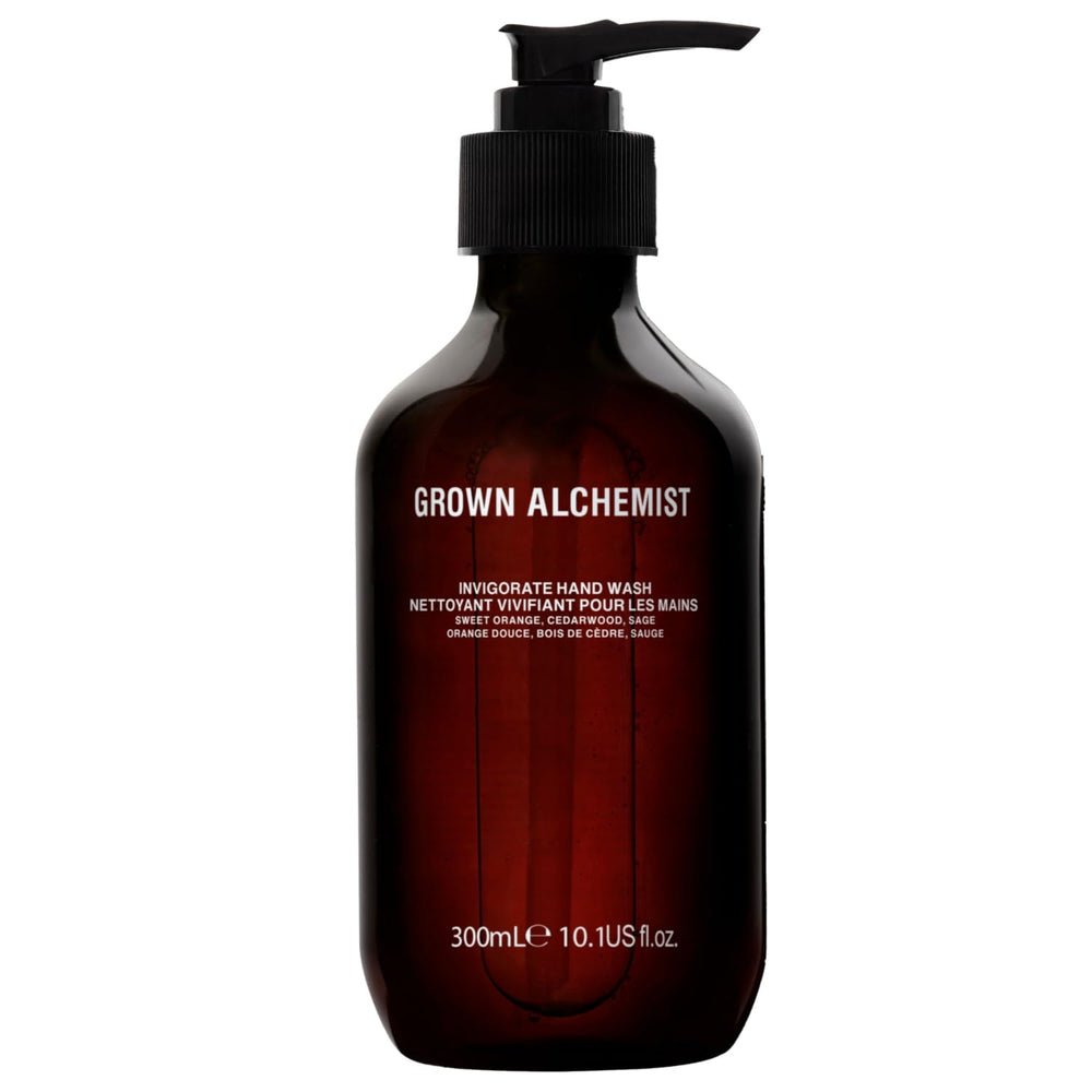 Grown Alchemist lavage mains, bouteille design minimaliste pour une touche d’élégance.