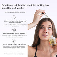 Growplex Élixir: massage du cuir chevelu pour une sensation apaisante.