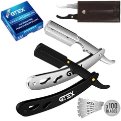GTEX rasoir droit pour hommes – ensemble avec deux rasoirs professionnels