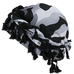 Gturytr Turban Halo camouflage gris et blanc, style polyvalent pour toutes les occasions.