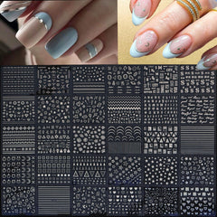 GUFUGU stickers ongles coeurs motifs pour une décoration express et chic.