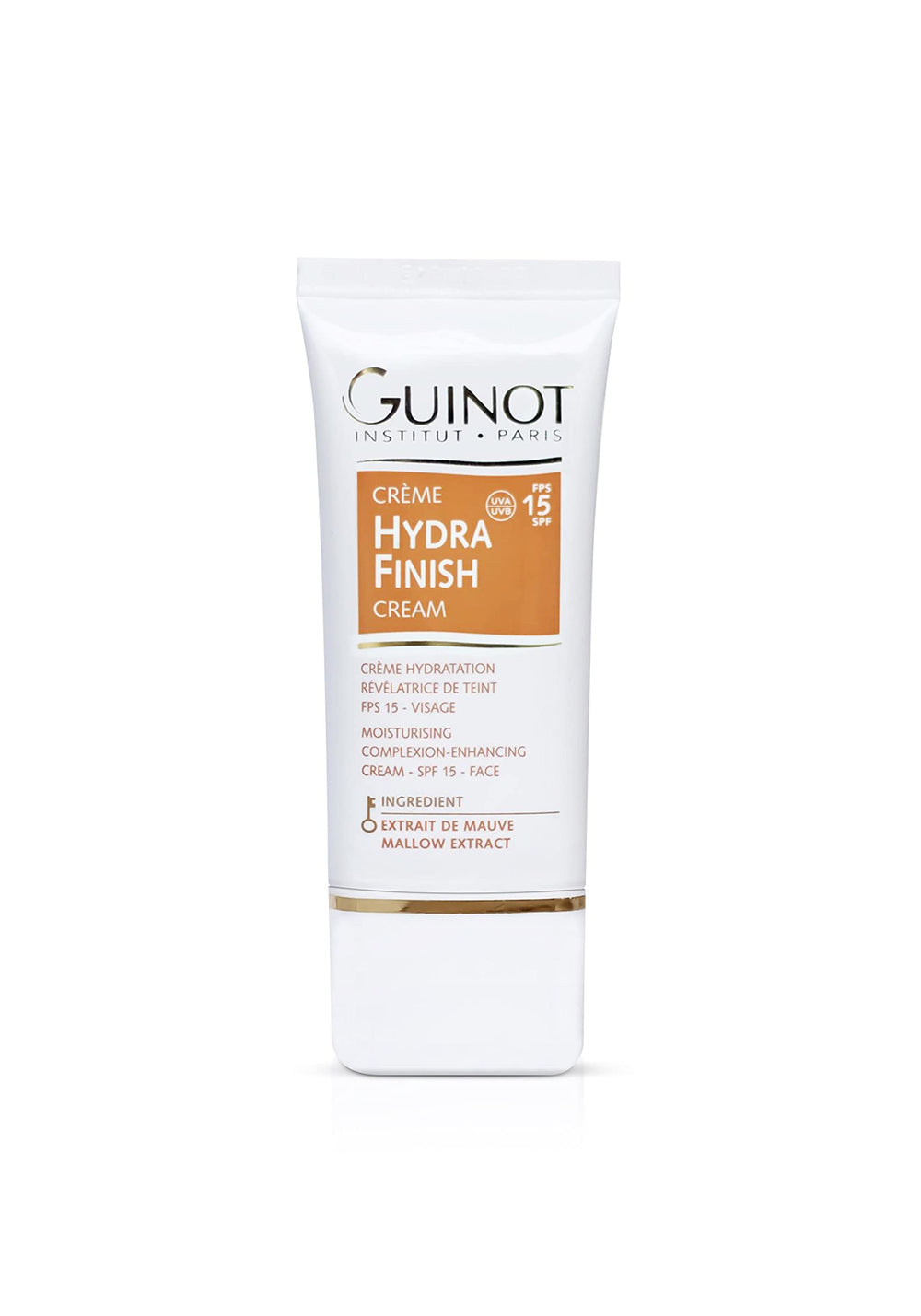 Guinot Hydra Finish, crème teintée en bouteille, hydrate et unifie le teint.