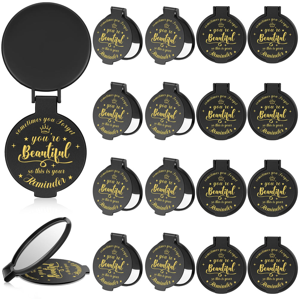 Gulfmew miroir compact 18 pièces noir, parfait pour le quotidien.