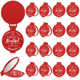 Miroir compact Gulfmew inspirant rouge, pratique en déplacement